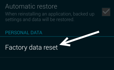 Galaxy s5 factory data reset