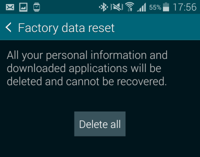 reset Galaxy s5