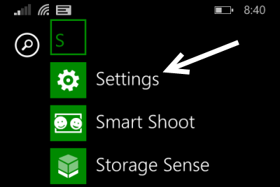 windows phone 8 settings