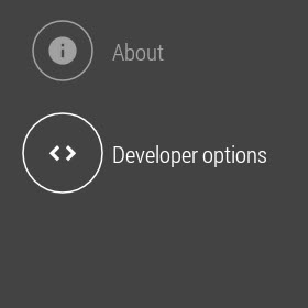 Android Wear developer options