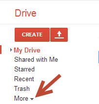 Google Drive more options