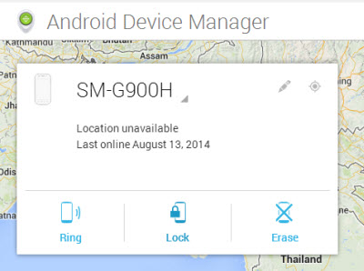 Android Device Manager web interface