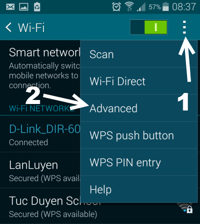 Android Advanced Wifi Settings