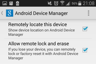 Track or send message to lost Android phone