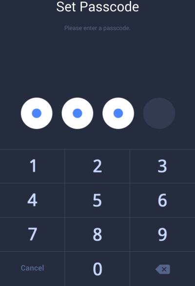 Line setting up password