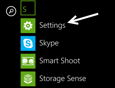 windows phone settings