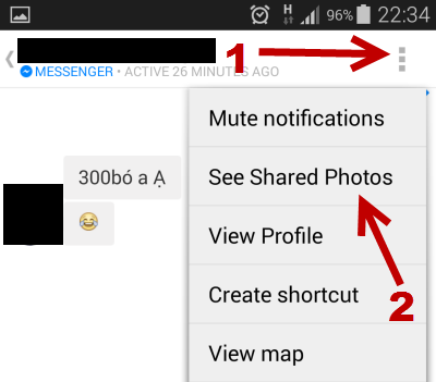 Facebook messenger see shared photos