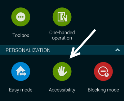 Android accessibility settings