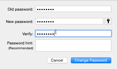 OS X change password