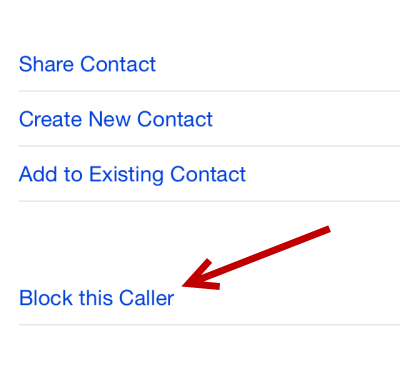 iOS block a number