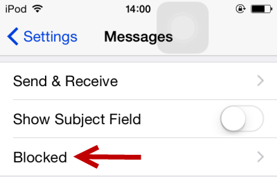 iOS access blocked contact list