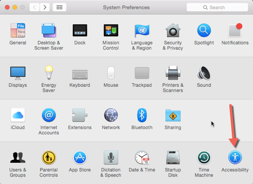 OS X accessibility setting