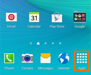 1. Apps icon on Galaxy Device
