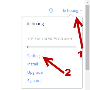 dropbox setting