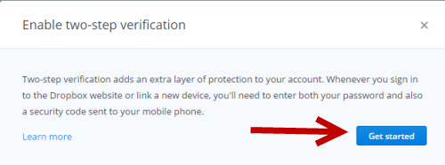 Dropbox two-step verification