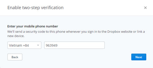 Dropbox verification