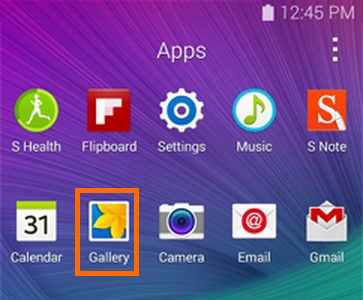 1. Apps icon on Galaxy Device