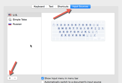 OS X Add input sources