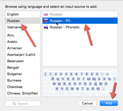 OS X Add new language keyboard