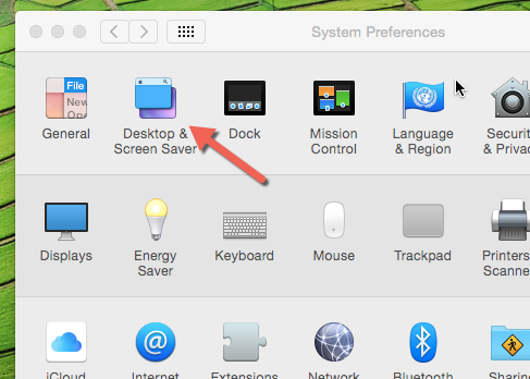 OS X desktop and screen saver settings