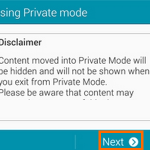 5. Disclaimer page of private mode
