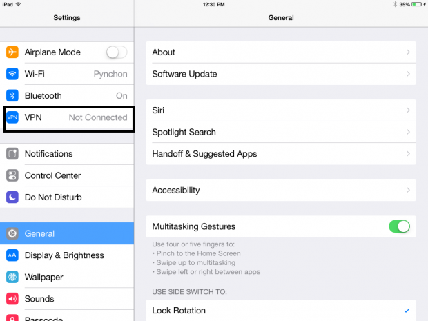 how to configure VPN for iPad