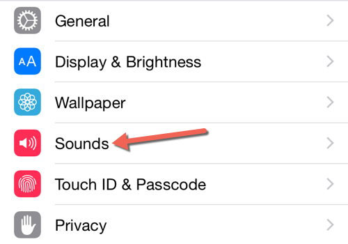 iOS Sounds Settings