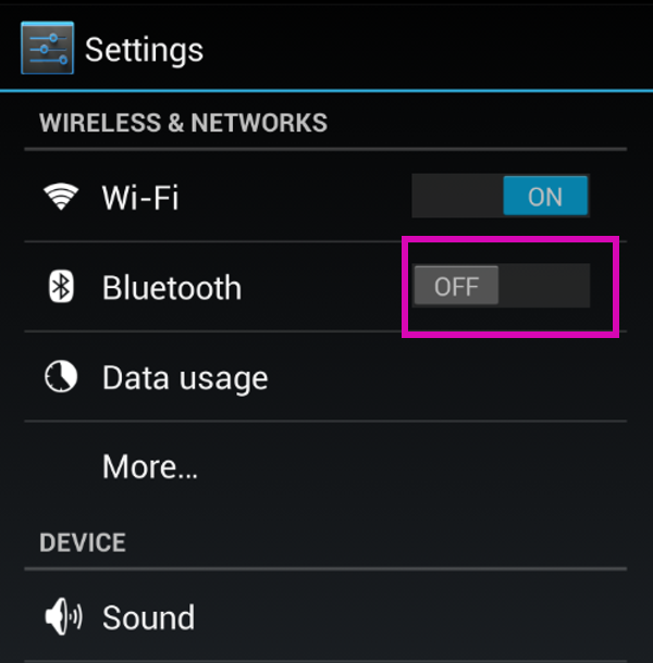 turn off bluetooth android