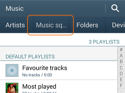 tabs on Music app