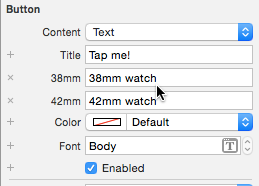 Configuring attribute base on apple watch size