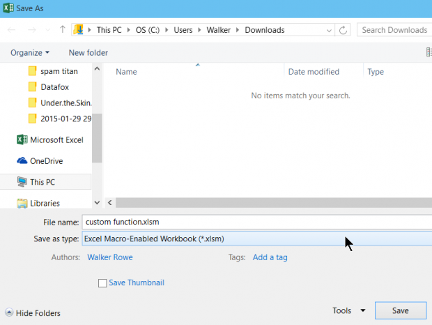 how to create excel custom function