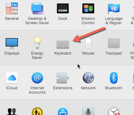 OS X Keyboard Setting