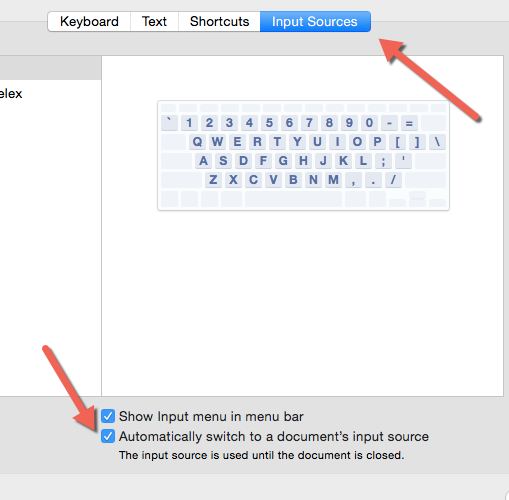 OS X automatically switch input source