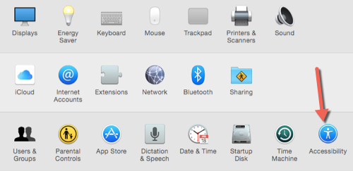 OS X Accessibility settings