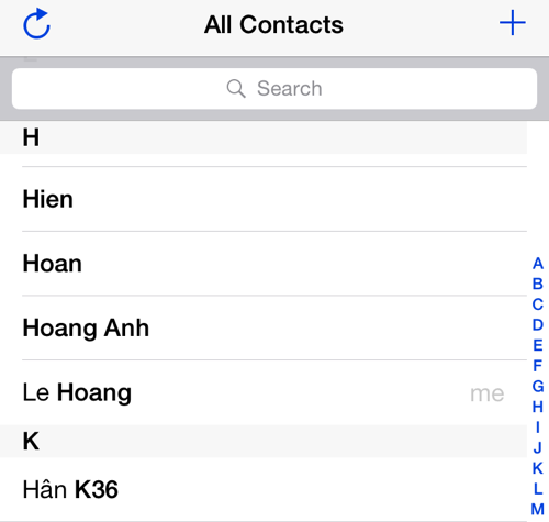 iPhone contacts app