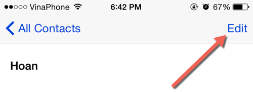 edit iPhone contacts