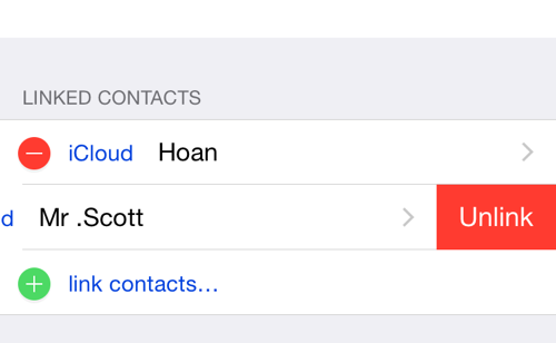 unlink iPhone contacts