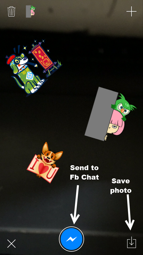 Add Facebook stickers to photo