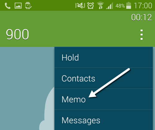 Add notes to call on Samsung phones