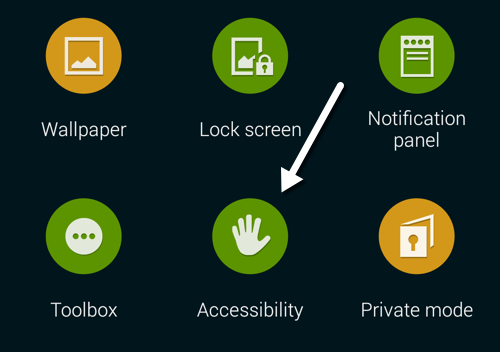 Samsung Accessibility settings