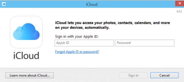 set up icloud for windows