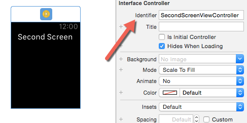 Setting identifier for view controller