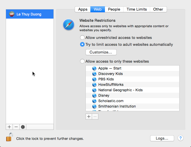 block websites on OS X