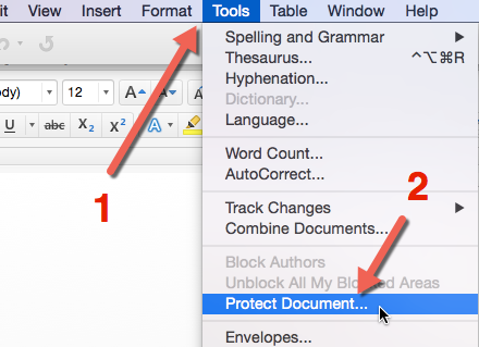 password protect word document mac