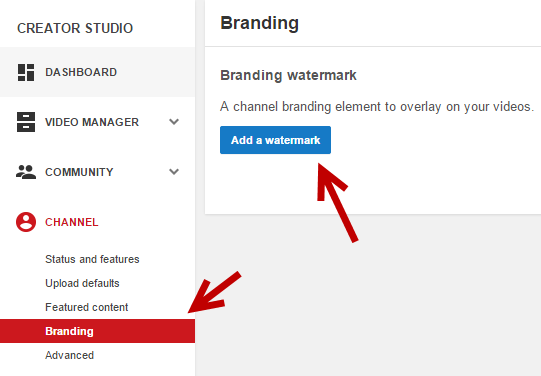 Adding watermark to YouTube videos