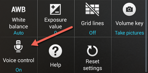 Samsung Camera Voice Control