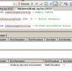 error log table stored procedure