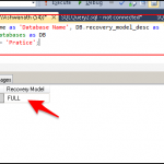 how to find sql server recovery model metadata query