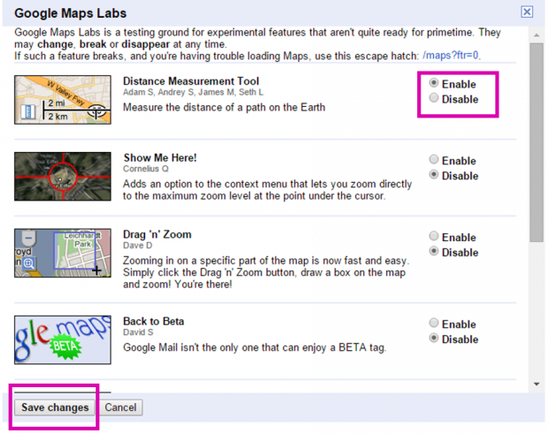 calculate distance with Google Maps