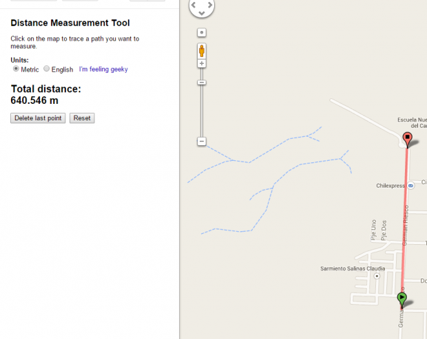 calculate distance with Google Maps